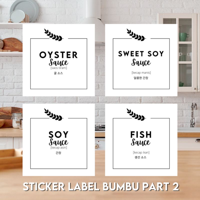 

Sticker Label Bumbu Dapur Aesthetic Kekinian Bahasa Inggris Korea Indonesia