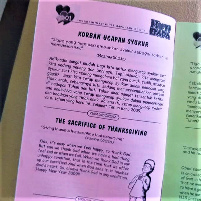 RENUNGAN HARIAN ANAK. HATI BAPA. RENUNGAN HARIAN KRISTEN. RENUNGAN HARIAN BILINGUAL. SEKOLAH MINGGU