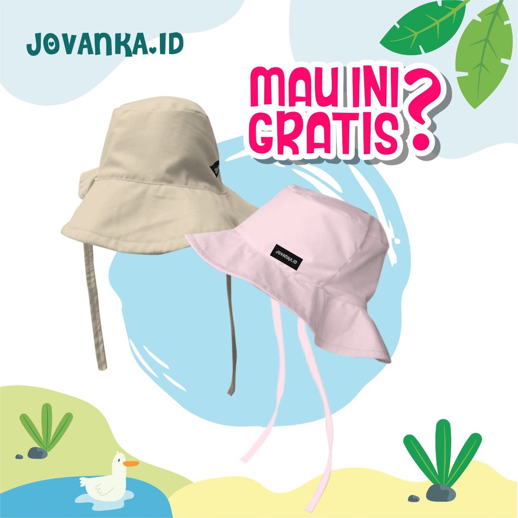 DRESS ANAK PEREMPUAN MOTIF PATTERN FREE TOPI BUCKET USIA 2-10 TAHUN