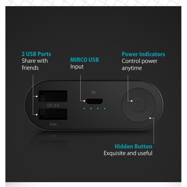 HOT PROMO AA023    ViVAN 20400mAh Powerbank Quick Charge 3 0 VPB M20   fm100 MF.