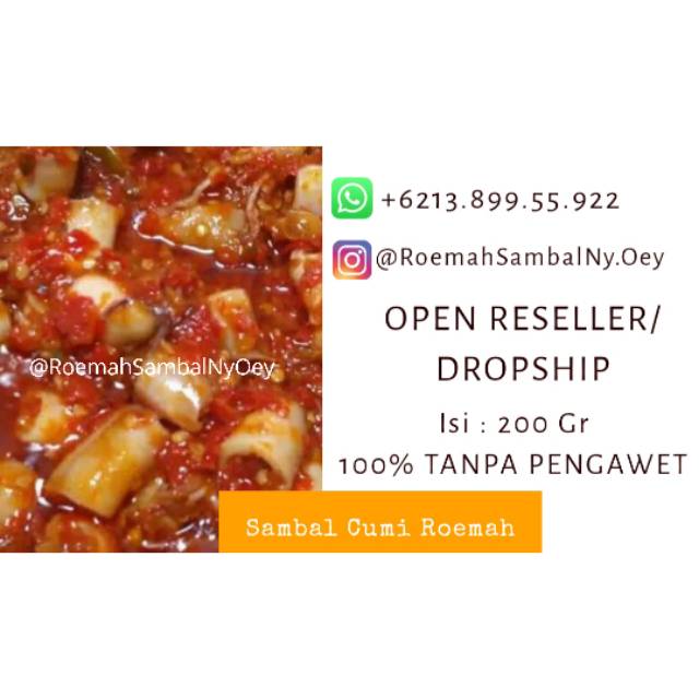 

Sambal Cumi Roemah DIJAMIN ENAK & FRESH (BEST SELLER) 200Gr