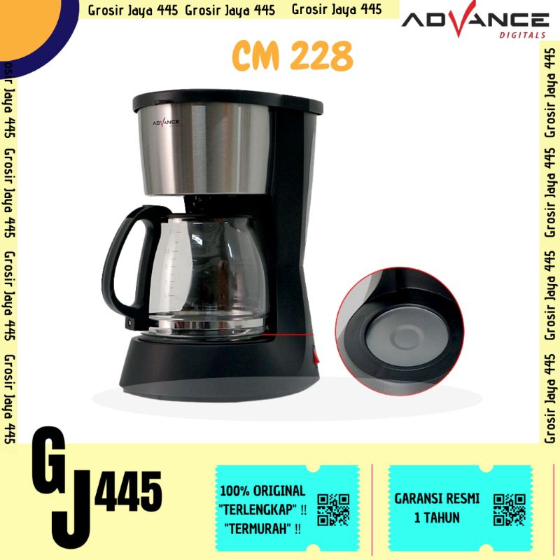 Advance Coffee Maker 1.5L  Mesin Pembuat Kopi CM-228 Garansi Resmi Advance 1 Tahun