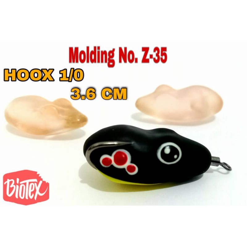 Biotex MOLDING SOFT FROG Z-35 Ukuran 3,6 Cm – Cetakan Resin untuk Membuat Umpan Pancing Soft Frog So