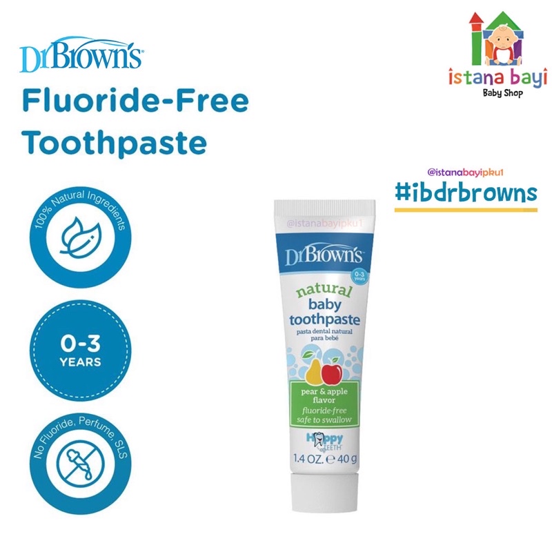 Dr.Brown's Natural baby Toothpaste 40 gr / Dr Brown's Pasta Gigi bayi HG025/HG063