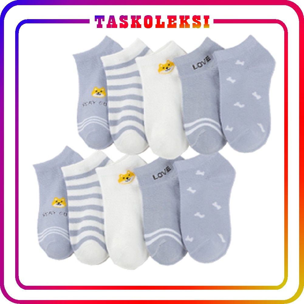 ☛TK☚ Kaos Kaki Wanita Motif Blue Bear Love Fashion Korea Women Sock Import Murah K013