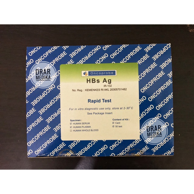 Rapid tes  Hbsag card Oncoprobe isi 50 tes
