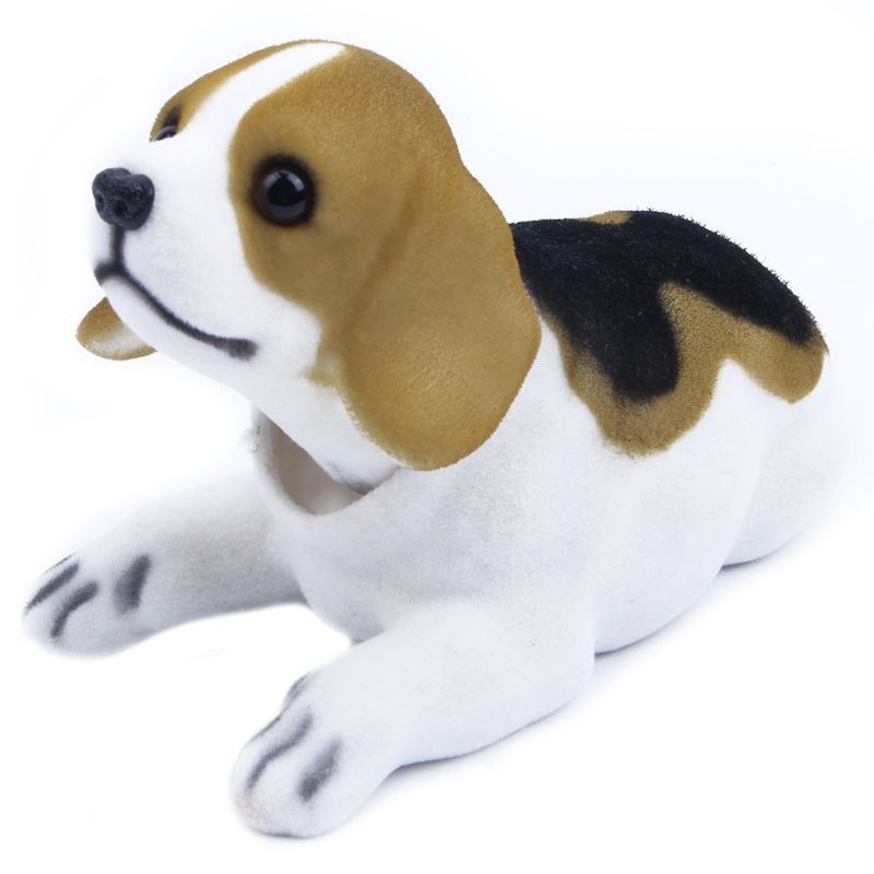 Boneka Anjing Bobbing Head Beagle Nodding Warna Hitam Putih