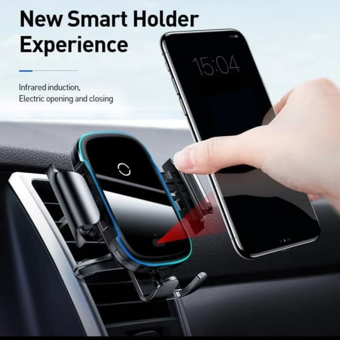 BASEUS ORIGINAL Car Phone Holder Light Electric Automatic Wireless Charger 15W Fast Charging Mount