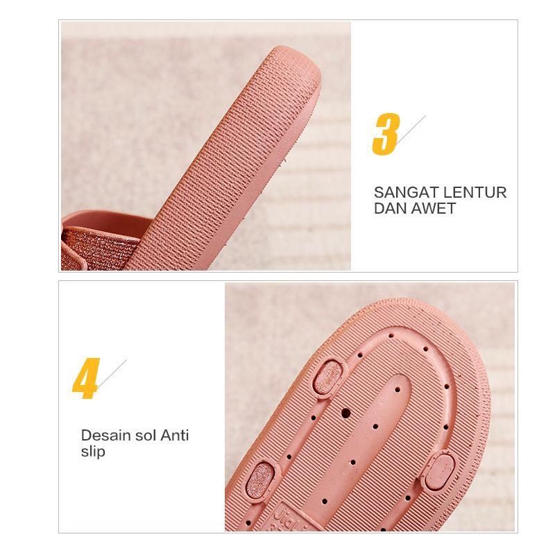 L1920-15 [WONDERLY] Sandal Wanita / Sendal Wanita / Sandal Jelly Wonderly / Sandal Ban 2 / Sandal Tali 2 / Sandal 2 Tali / Sandal Gliter / Sandal Kilap / Sandal Empuk / Sandal Teplek / Sandal Rumahan / Sandal Selop / Sandal Slop