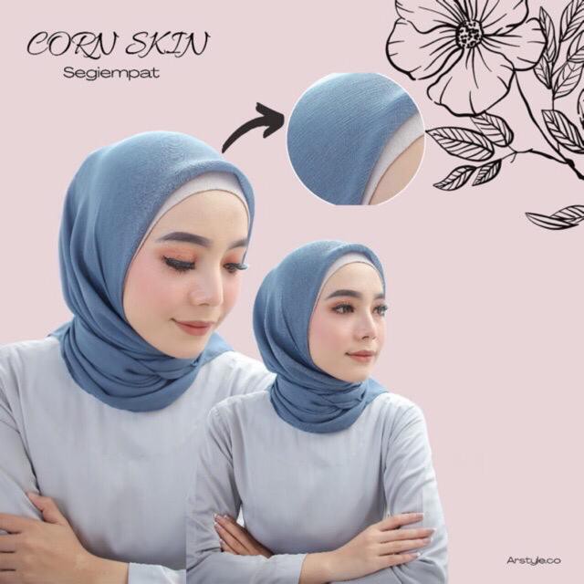 JILBAB HIJAB SEGI EMPAT 4 CORNSKIN POLOS NECI GLAMOUR BKN KATUN UMAMA TERBARU 2025