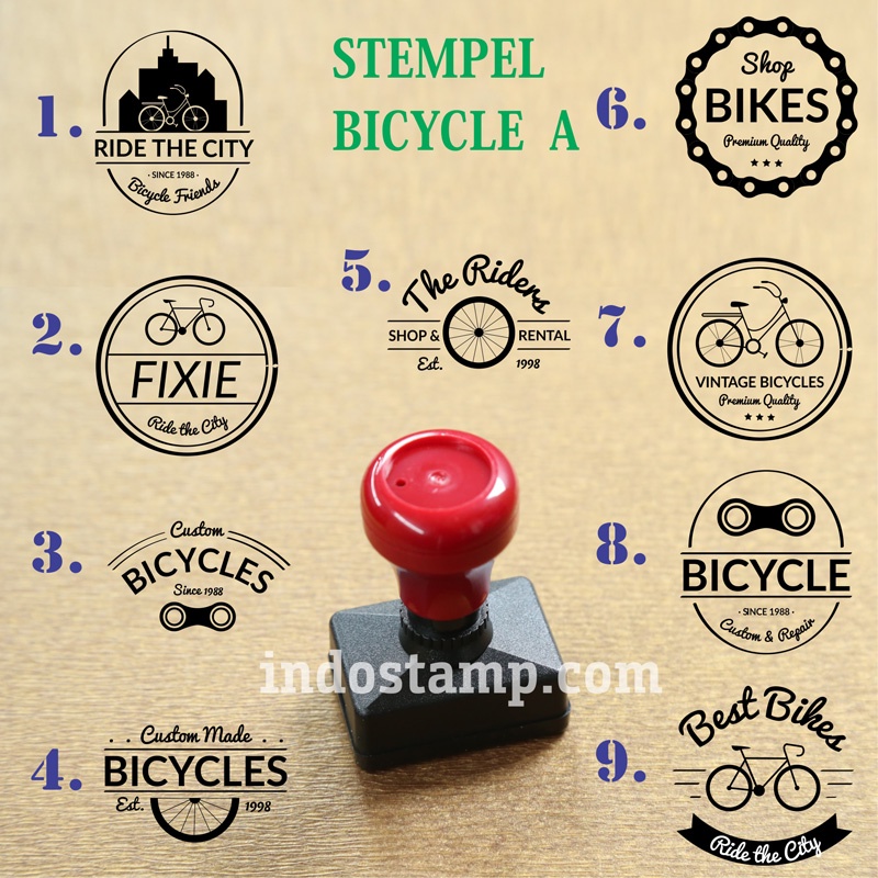 stempel logo toko sepeda bicycle shop gowes club design vintage stamp