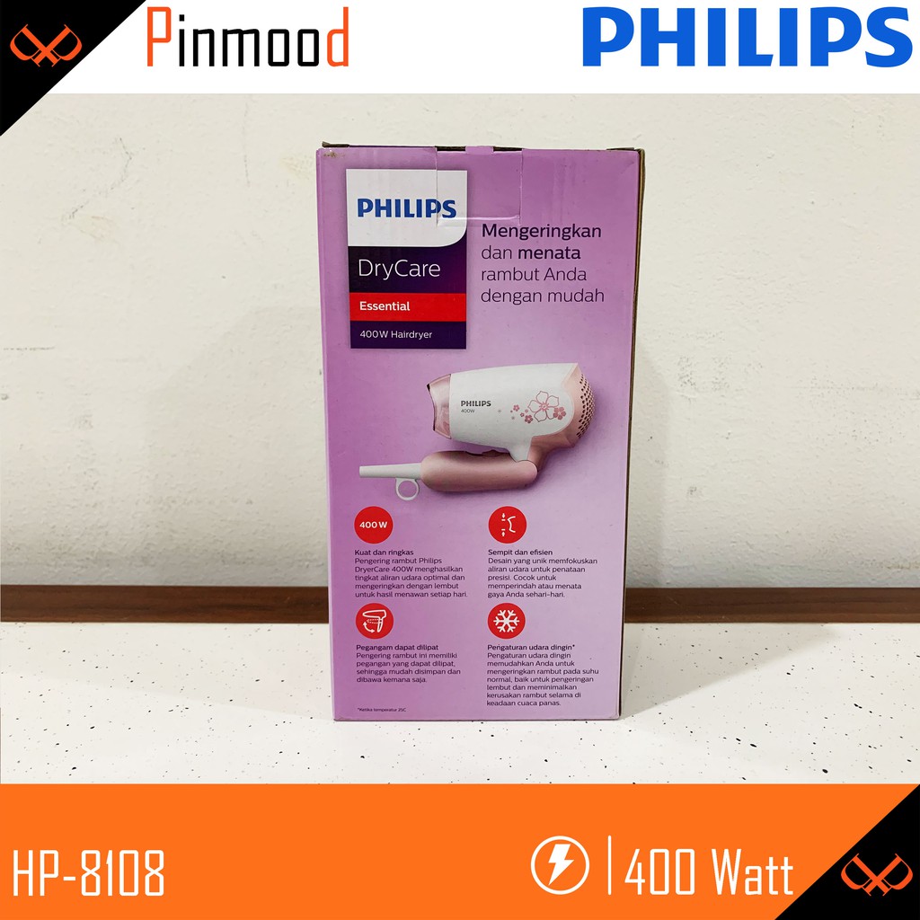 PHILIPS HP-8108 DRY CARE HAIR DRYER / PENGERING RAMBUT TRAVEL [ 400 Watt ]  MINI KECIL LIPAT MURAH