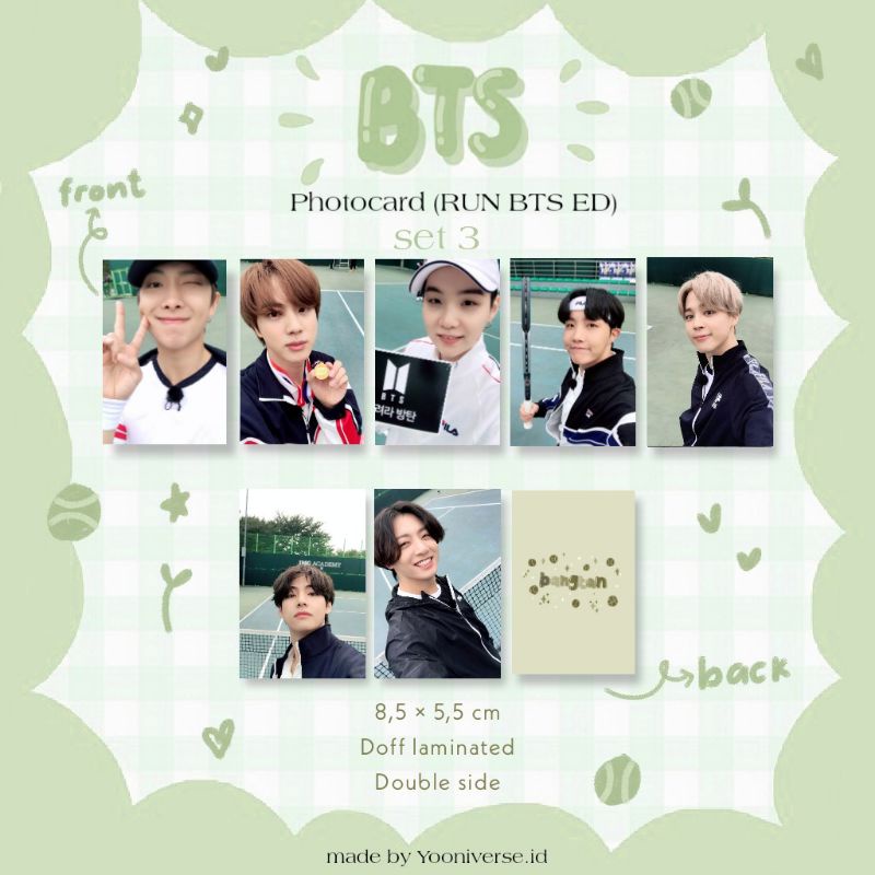 BTS Photocard (RUN BTS ED) - set 3