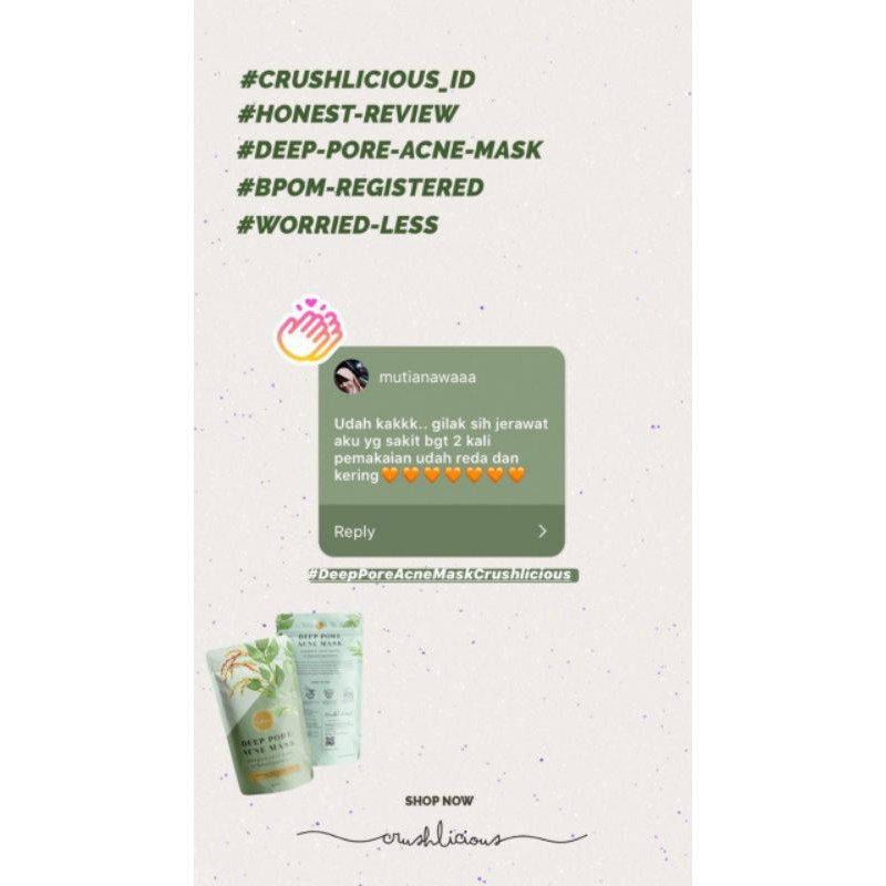 [DIST RESMI] Cleansing Bright Mask , Deep pore acne by crushlicious (FREE GIFT)