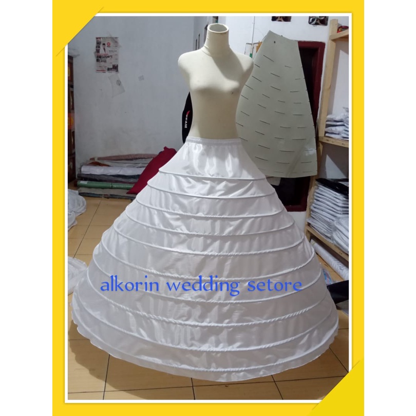 GAUN PENGANTIN PETIKUT/PERTICOAT RING 10 PLAT BAJA GRADE A PENGEMBANG GAUN DIAMETER 150-+ CM KUALITAS BAJA ORIGINAL;