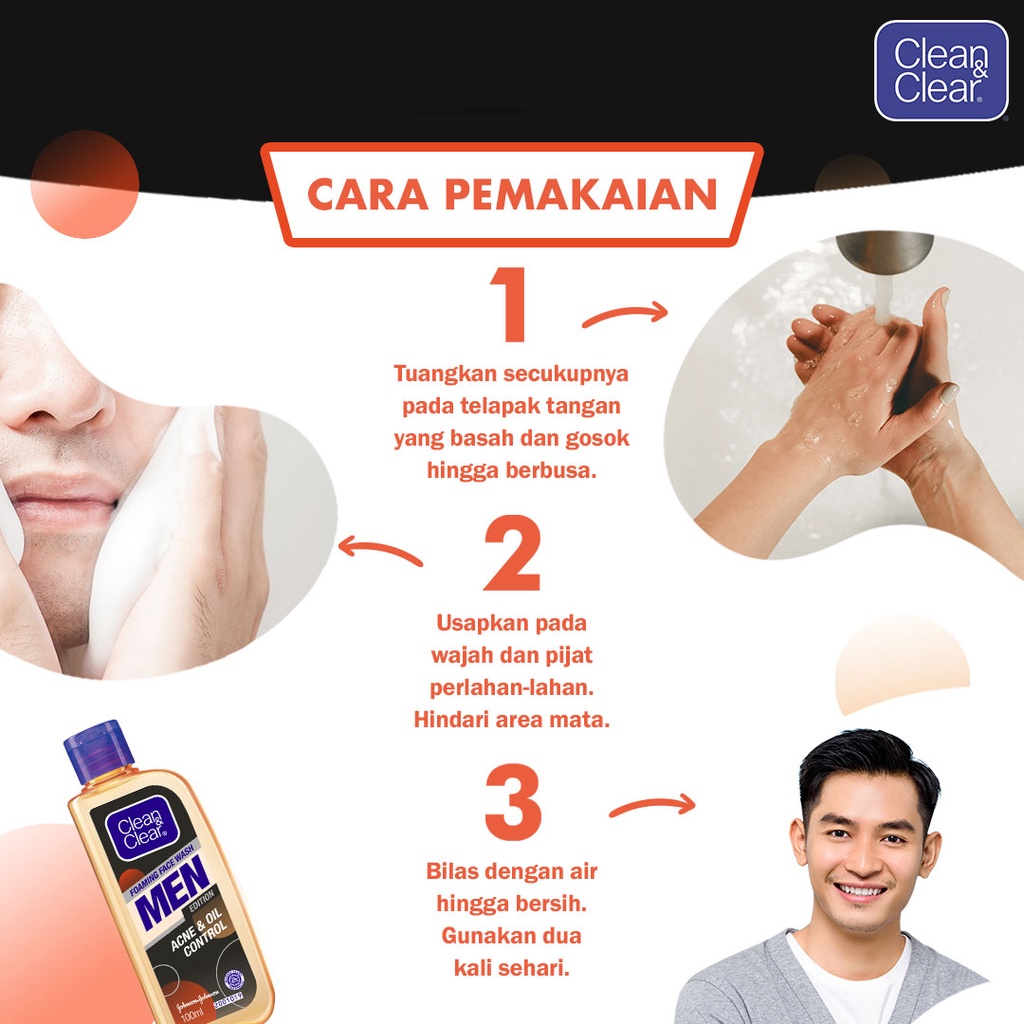 Clean &amp; Clear Foaming Face Wash 100ml - Sabun Muka Pria