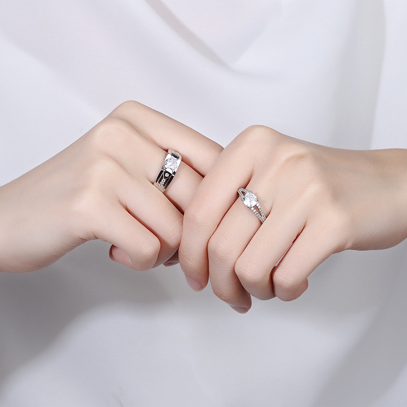 Cincin silver 925 Gaya Korea Italia Untuk Pasanganpriawanita