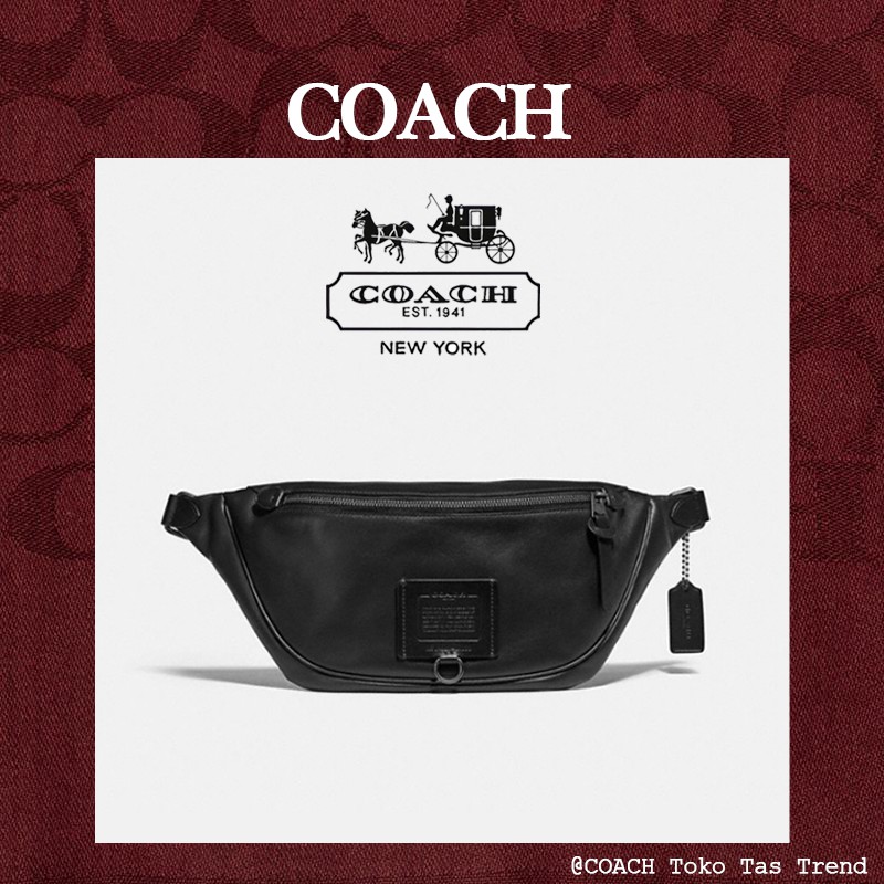 Coach  F37591 Waistbag Tas kurir pria  Black  Tas pinggang coach original100%