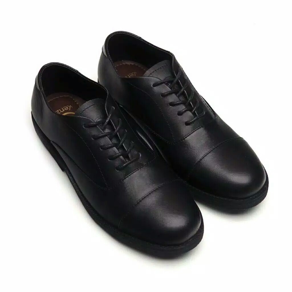 OXFORD FULL BLACK - Pantofel Pria Kulit Asli Formal Kasual Sepatu Pantofel Kerja Hitam - Pantopel