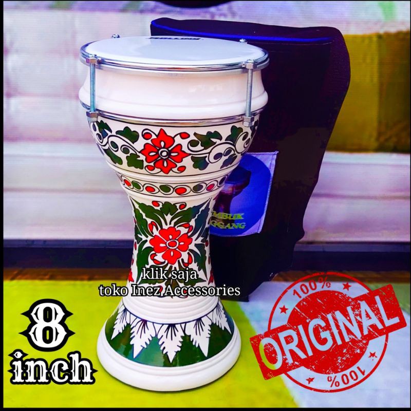 Gendang marawis Rolling putih 8 inc