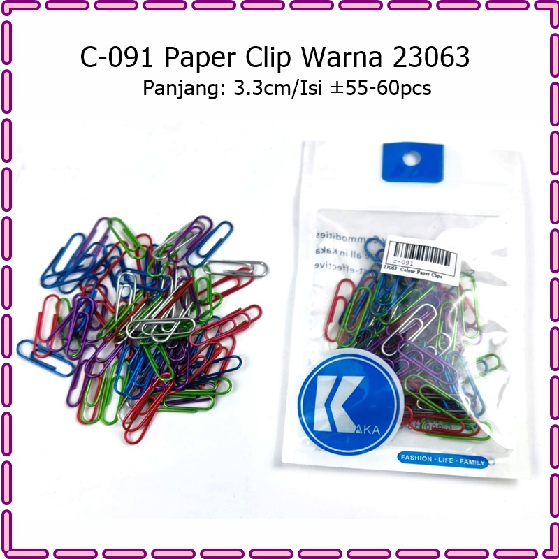 Klip Kertas/Paper Clip Warna Beragam