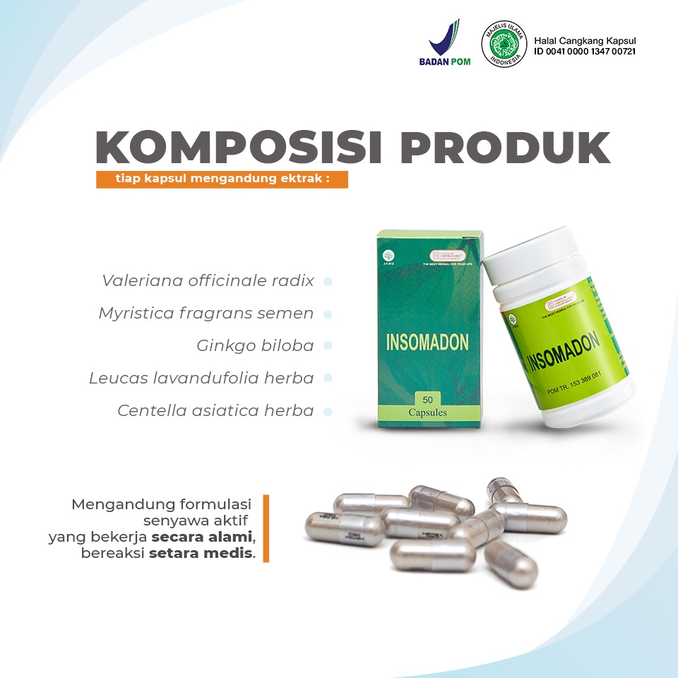 INSOMADON Original Obat Herbal Insomnia Gangguan Sulit Tidur