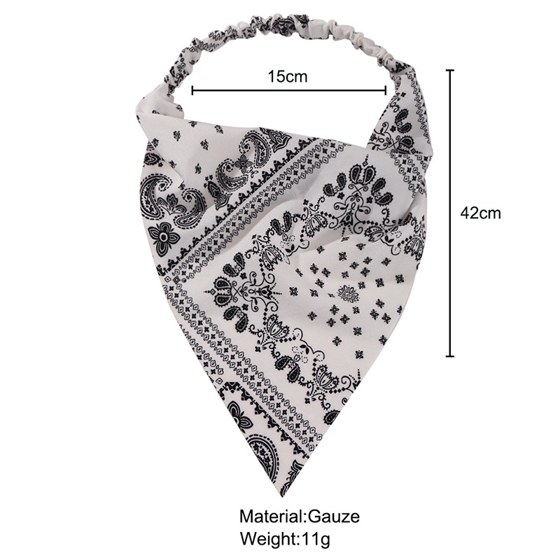 COD❤️Scarf Wanita Rambut Ikat kepala syal segitiga elastis ikat kepala cetak elastis anti-fume hood hair fashion-A.one