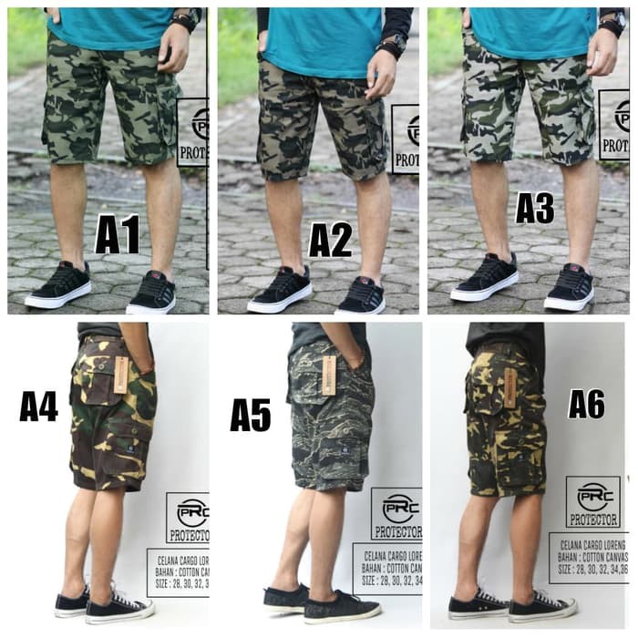 Celana Cargo Pendek Army Pria - Army