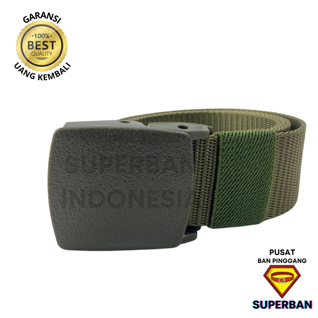 [SUPERBAN] IKAT PINGGANG PRIA ANTI DETECTOR HIJAU ARMY BAN GESPER SABUK MODEL KEPALA MEN CASUAL TACTICAL OUTDOOR MURAH BCT-0001