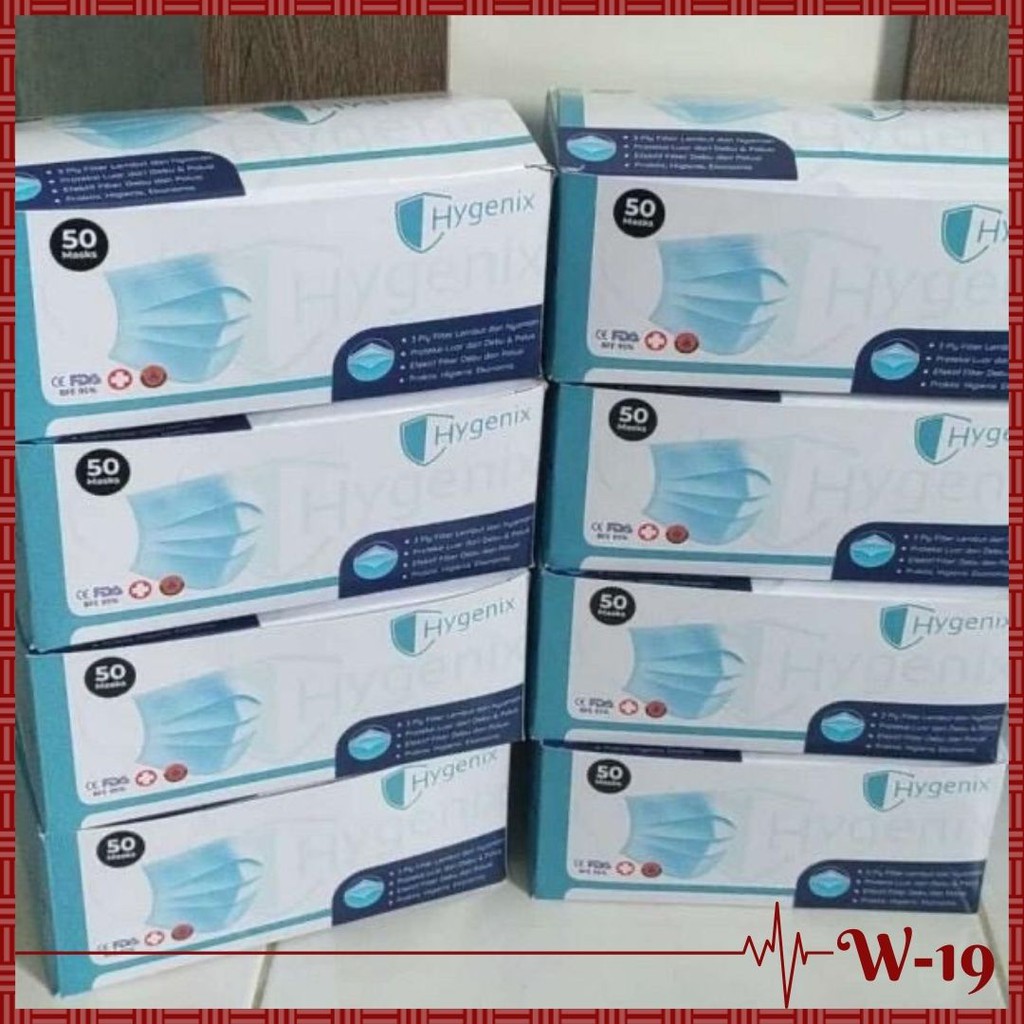 Masker 3ply 50pcs with BOX / Masker 3 ply per Box 50 pcs / Surgical Mask / Disposable Face Mask 3ply