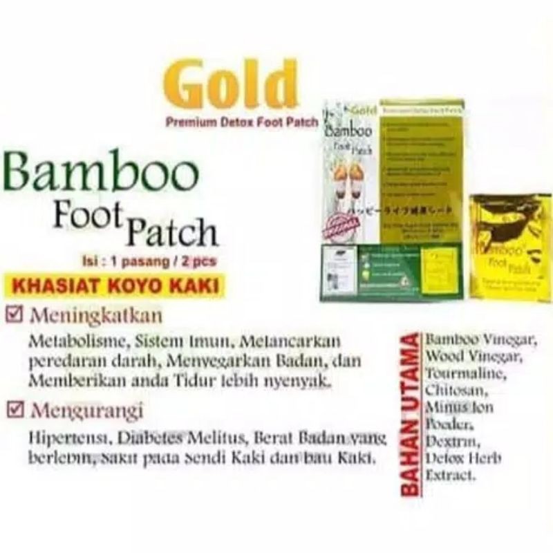 KOYO KAKI BAMBOO GOLD FOOT PATCH koyo detox kaki isi 2 koyo + 2 Plaster Asli Original