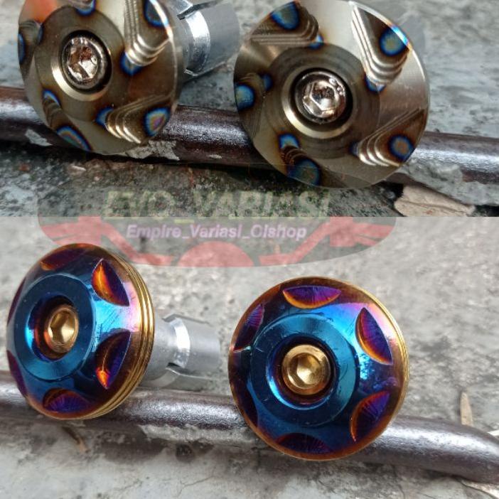 ✶ jalu stang titanium gepeng bandul setang titan asli bakaran bandul stang universal variasi motor ➯