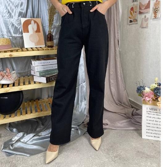 KODEJ4v9U--Jeans jens panjang Wanita CeweK Dewasa Highwaist High Waist Robek Kekinian Premium A19