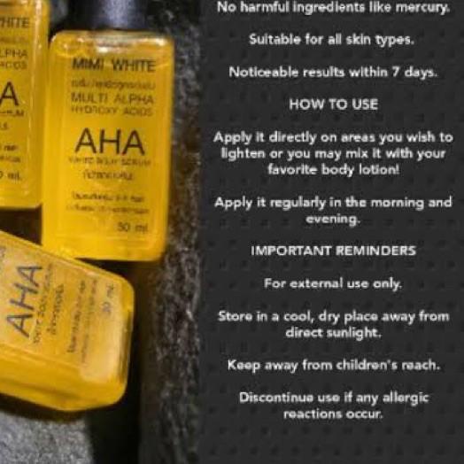 ✷ {LOT TERBARU} AHA MIMI WHITE SERUM / MIMI WHITE AHA WHITENING SERUM / AHA LOTION ℮