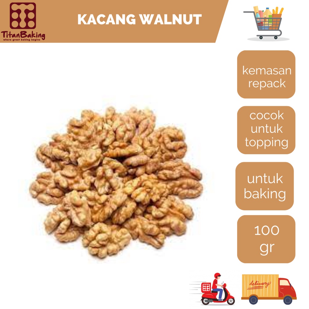 

Kacang Walnut Ukuran Kemasan 100 Gram