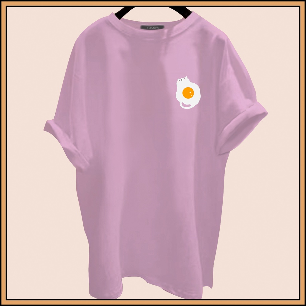 CALVIERO SHOP - BAJU KAOS ATASAN WANITA PRINT CAT EGG LOGO GALAXY PRINT