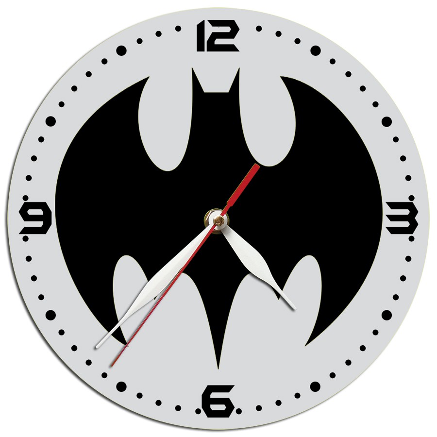 Jam dinding buat penggemar Batman design logo Batman artistik