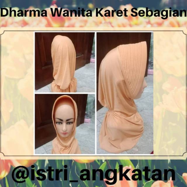 Jilbab Dharma Wanita Garis Banyak Karet Sebagian