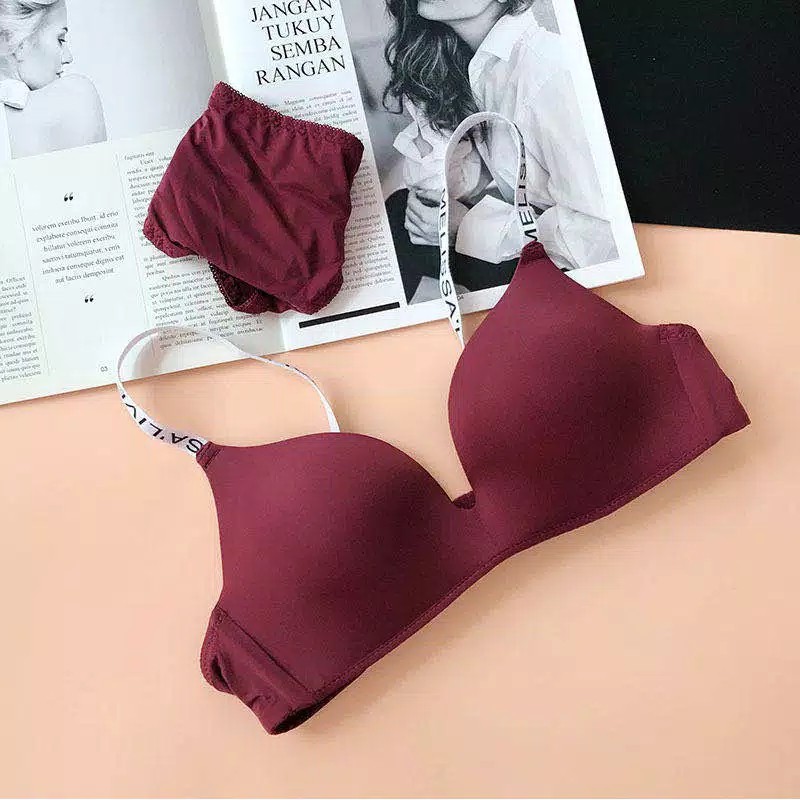 Bra Tanpa Strap Anti Selip Bahan Breathable Aneka Warna untuk Wanita push-up bra one-piece bra sexy