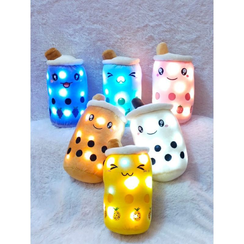 Boneka boba mini LED ukuran 25cm lucu viral boba kekinian Bisa COD