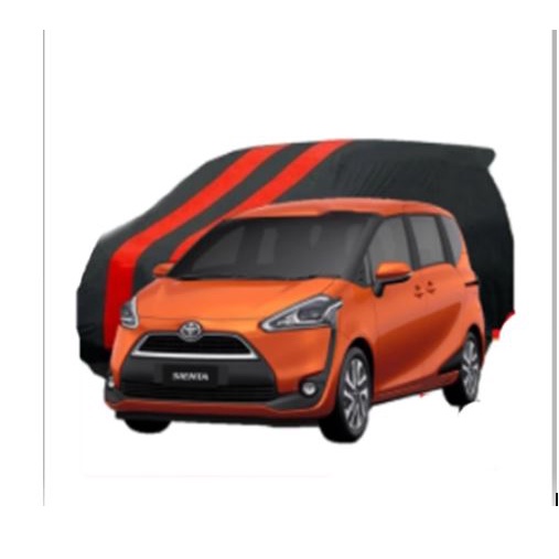 Sarung Mobil Body Cover 2 Warna Merah Hitam Toyota Sienta