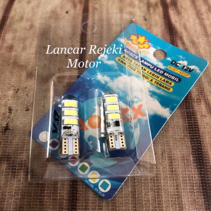 Sepasang Variasi Bohlam Dop Lampu Kota Sein Reting LED Kedip Flash T10 12V Universal