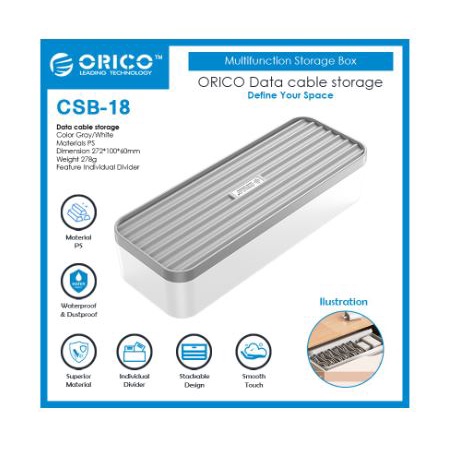 Management charger cable earphone Box organizer storage orico 8 divide module csb-18 csb18 - Kotak penyimpanan