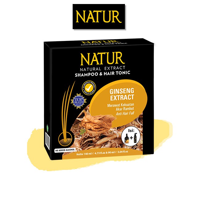 Natur Shampoo &amp; Hair Tonic 2 in 1 /Perawatan Rambut Rontok /Ginseng