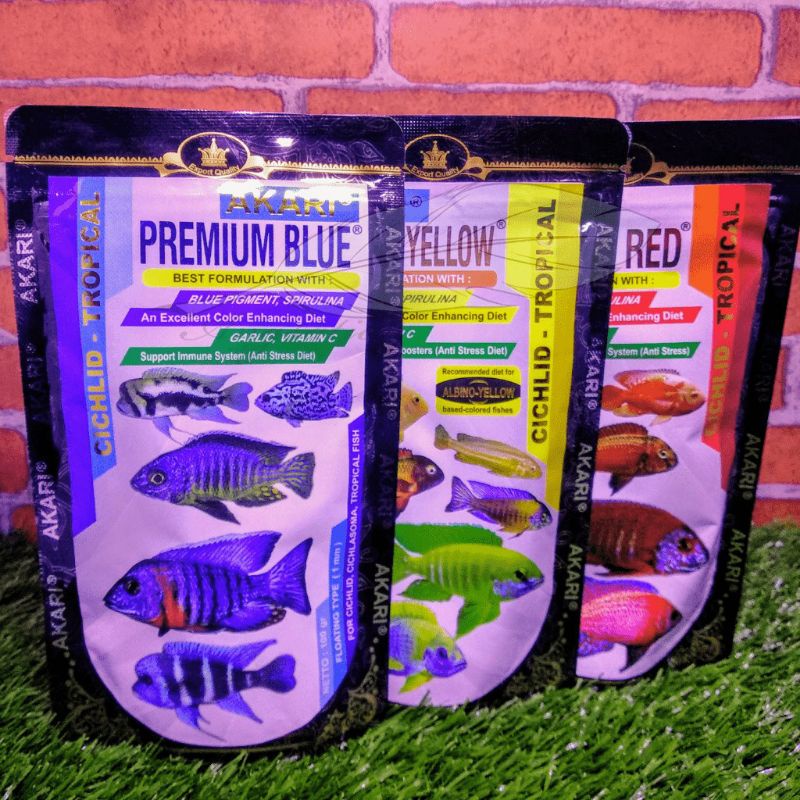 Jual Akari Premium Red Yellow Blue Cichlid Chiclid Tropical Gr Gr Pelet Mm Pakan Ikan