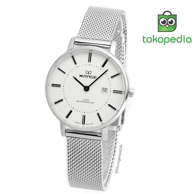 Miragewatch Original jam Tangan Wanita Mirage Pasir Silver 8623L-PP