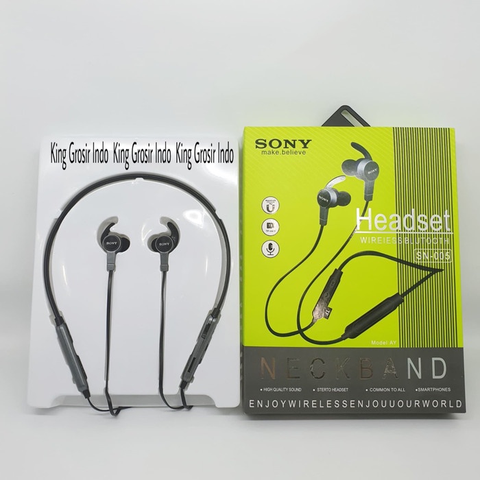 Heandset bluetooth  Headset Bluetooth Sport SONY SN005 Wireless Bluetooth Earphone Hitam Headset Aer