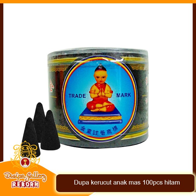 Dupa Kerucut/ Tumpeng Wangi Harum anak mas 100 pcs Hitam