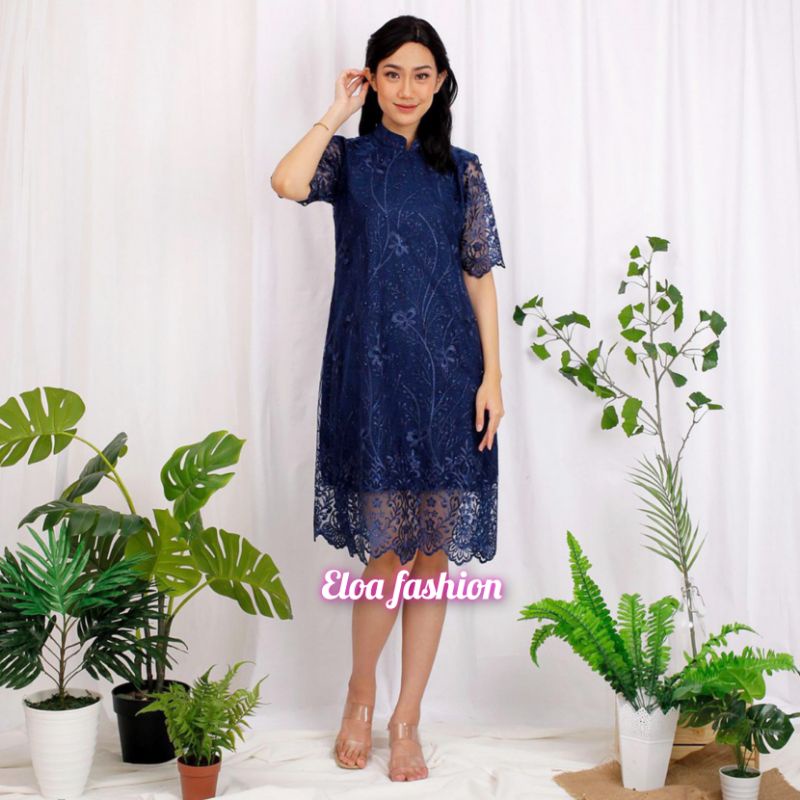 COD Dress Wanita Dress Brokat Wanita Dress Kondangan Dress Pesta Natal