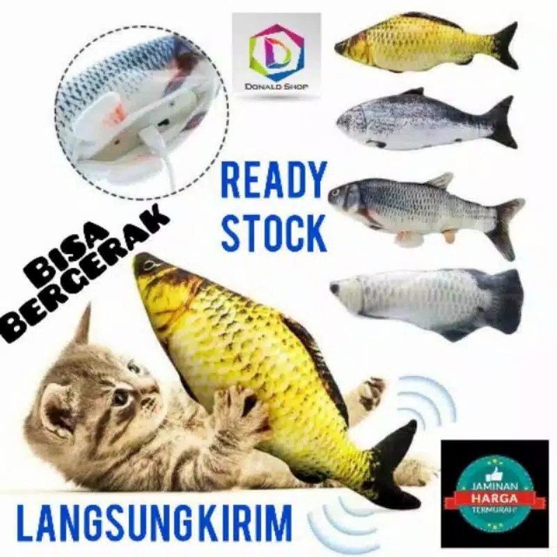 MAINAN BONEKA IKAN ANAK VIRAL/MAINAN ANAK KUCING LUCU